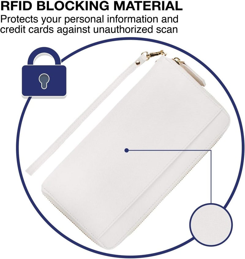 Apadi Travel Document Organizer - RFID Passport Wallet Case Family Holder Id Wristlet - Image 5
